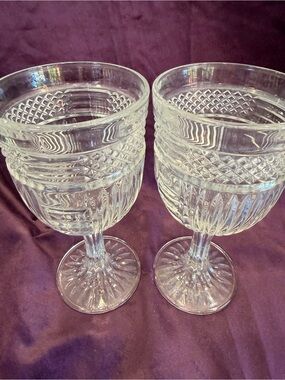 Vintage Libbey Radiant Water Goblets Pair